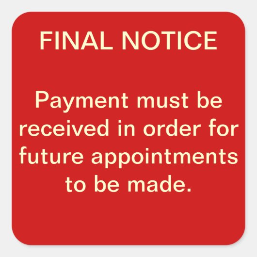 EINDAANKONDIGING Collecties sticker (rood) (Voorkant)