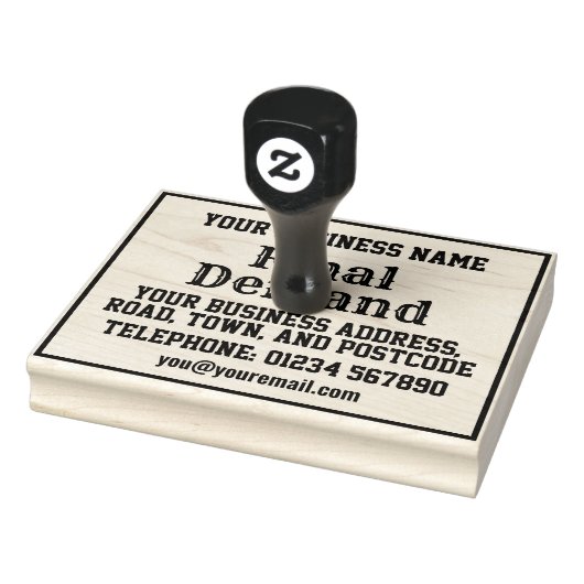 Eindaanmaning met Naam, Adres, enz. Rubberstempel (Stempel)