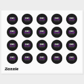 Eindadvies! Paarse lint. Overdosering Ronde Sticker (Vel)