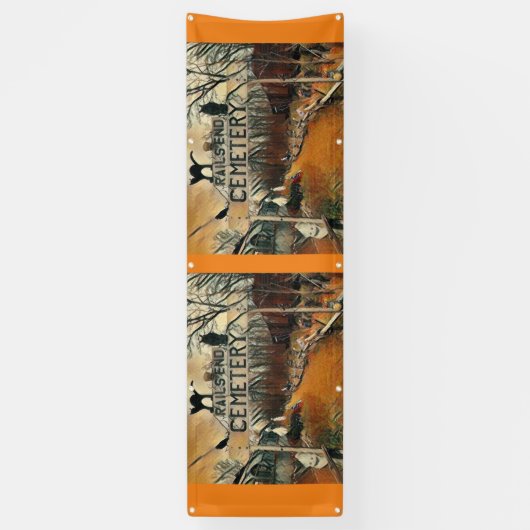 Eindbegraafplaats van het spoor 2,5 x 8' buitenste spandoek (Verticaal)