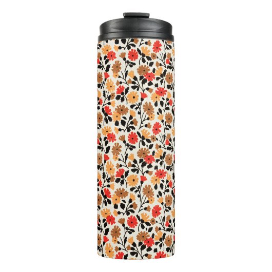 Eindbladeren van Art bloempatroon Thermosbeker (Voorkant)