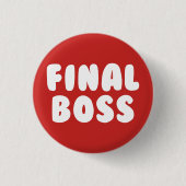 EINDBOSS Video Game Antagonist Button (Voorkant)