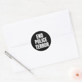 Einddatum politieterrein ronde sticker (Envelop)