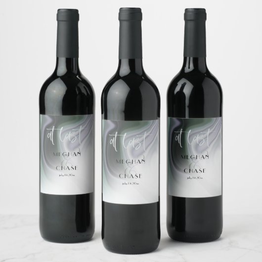 Einddatum Stusty Sage Agate Abstract Wine Label Wijn Etiket (Flessen)