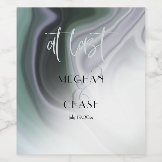 Einddatum Stusty Sage Agate Abstract Wine Label Wijn Etiket (Enkel label)