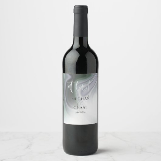 Einddatum Stusty Sage Agate Abstract Wine Label Wijn Etiket (Voorkant)