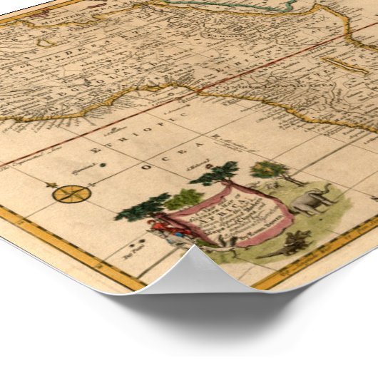 einde 19e eeuw Afrika-kaart Poster (Hoek)