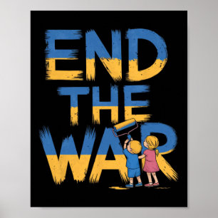 Einde aan de oorlog Graffiti Kinderen steunen Zele Poster