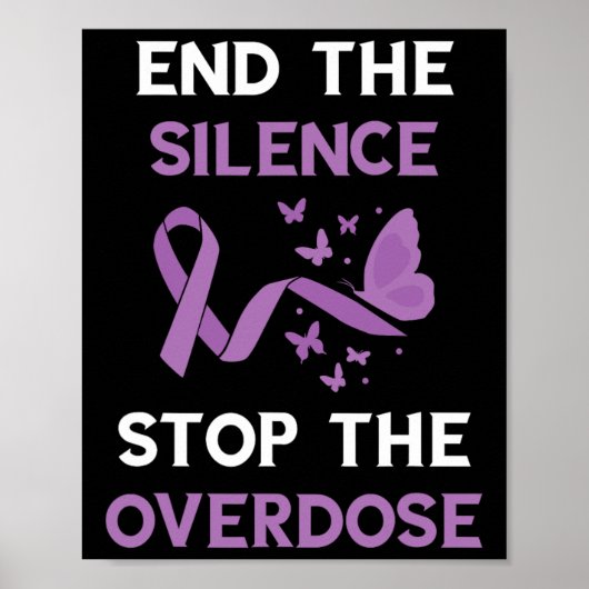 Einde aan de stilte paarse lint overdosis bewustzi poster (Voorkant)