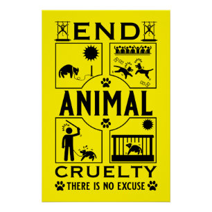 einde aan dierenmishandeling perfect poster