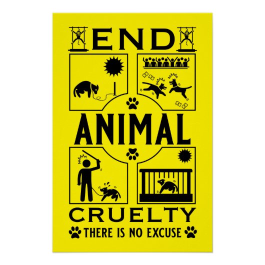 einde aan dierenmishandeling perfect poster (Voorkant)