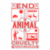 einde aan dierenmishandeling sticker (Voorkant)