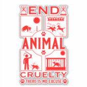 einde aan dierenmishandeling sticker (Voorkant)