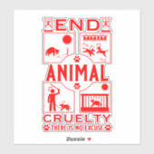 einde aan dierenmishandeling sticker (Vel)