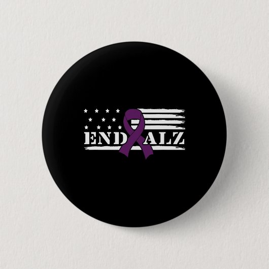Einde Alzheimer Einde Heimer Paarse Heimers Bewust Ronde Button 5,7 Cm (Voorkant)