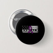 Einde Alzheimer Einde Heimer Paarse Heimers Bewust Ronde Button 5,7 Cm (Voorkant /achterkant)