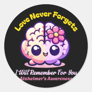 Einde Alzheimer Liefde Vergeet Onthoud Voor Ronde Sticker