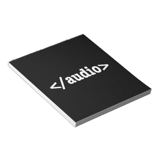 Einde Audio HTML5 Code Notitieblok (Schuin)