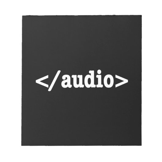 Einde Audio HTML5 Code Notitieblok (Voorkant)
