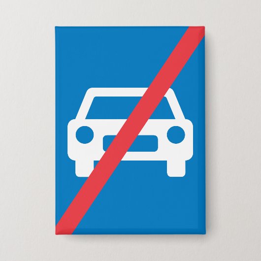 Einde Autoweg Bewegwijzering Bord Button (Voorkant)