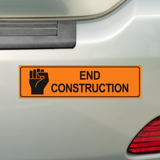Einde Bouw Bumpersticker (Op auto)