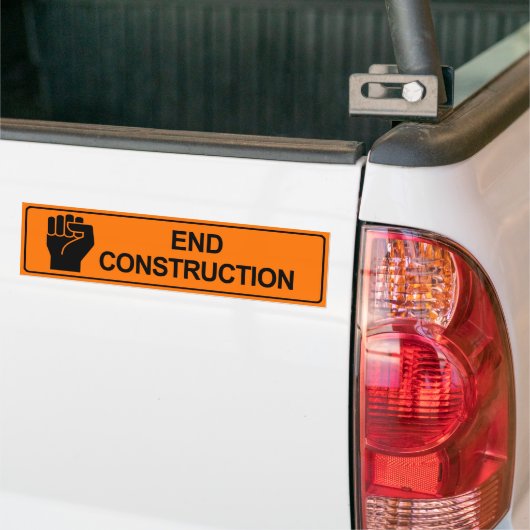 Einde Bouw Bumpersticker (Op Truck)