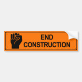 Einde Bouw Bumpersticker (Voorkant)
