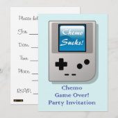 Einde Chemo Party Uitnodiging voor chemopatiënt (Voorkant / Achterkant)