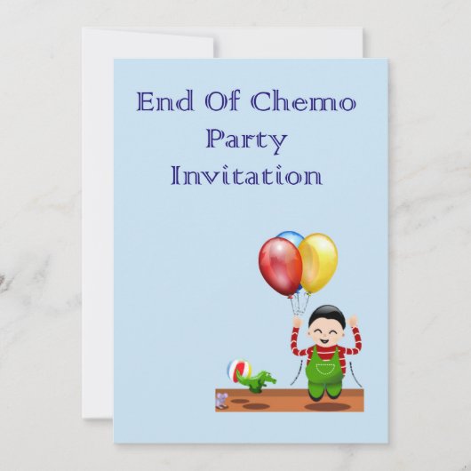 Einde Chemo Party Uitnodiging voor chemopatiënt (Voorkant)