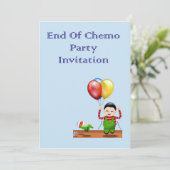 Einde Chemo Party Uitnodiging voor chemopatiënt (Staand voorkant)