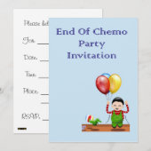 Einde Chemo Party Uitnodiging voor chemopatiënt (Voorkant / Achterkant)