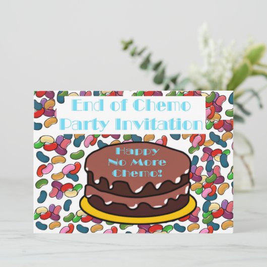 Einde Chemo Party Uitnodiging voor chemopatiënt (Staand voorkant)