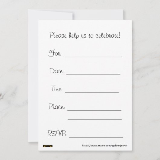 Einde Chemo Party Uitnodiging voor chemopatiënt (Achterkant)