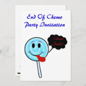 Einde Chemo Party Uitnodiging voor chemopatiënt (Voorkant / Achterkant)