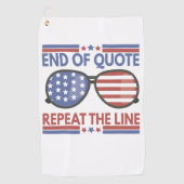 Einde citaat Herhaal de regel Amerikaanse patriott Golfhanddoek (Voorkant)