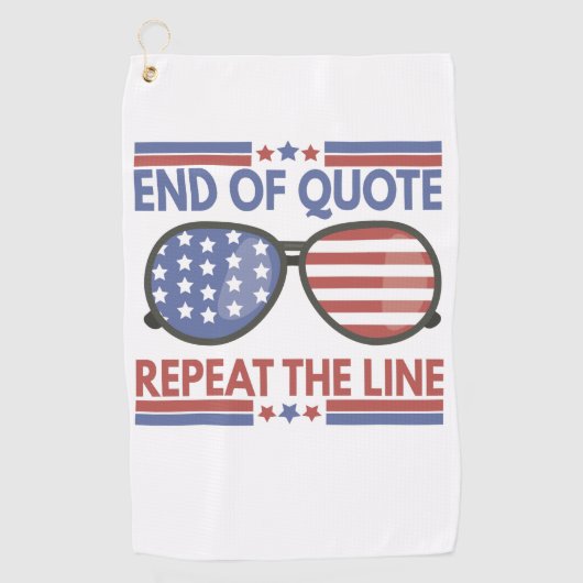 Einde citaat Herhaal de regel Amerikaanse patriott Golfhanddoek (Voorkant)
