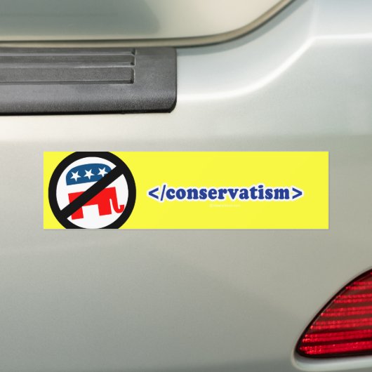 Einde conservatisme 2 bumpersticker (Op auto)