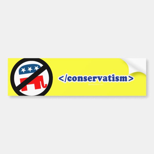 Einde conservatisme 2 bumpersticker (Voorkant)