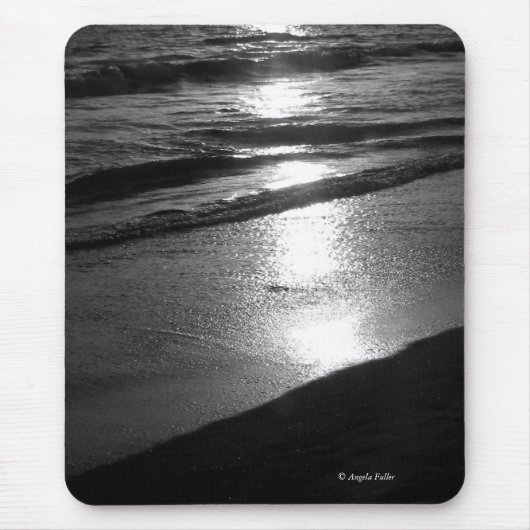 Einde dag bij dog Beach B/W Mousepad Muismat (Voorkant)