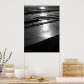 Einde dag bij Dog Beach Huntington CA B/W Poster (Keuken)
