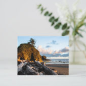 Einde dag bij tweede strand briefkaart (Staand voorkant)