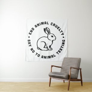 Einde dierenmishandeling zeg nee tegen dierproeven wandkleed
