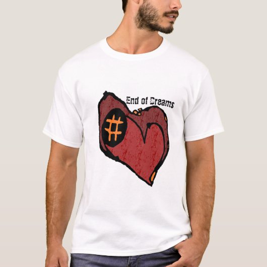 Einde dromen gekleurd hart t-shirt (Voorkant)