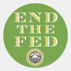 Einde Fed Federal Reserve Ronde Sticker