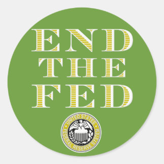 Einde Fed Federal Reserve Ronde Sticker