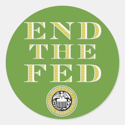 Einde Fed Federal Reserve Ronde Sticker (Voorkant)