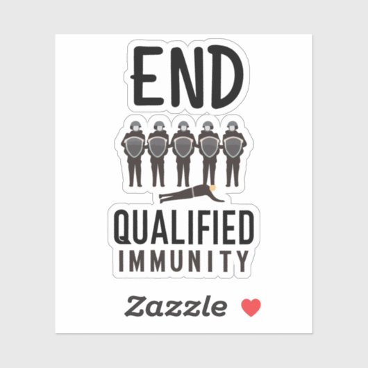 EINDE GEKWALIFICEERDE IMMUNITEIT - Justitie en ver Sticker (Vel)