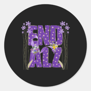 Einde Heimer Paarse Bloemige Viooltje Dementie Hei Ronde Sticker