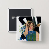 Einde huwelijk vierkante button 5,1 cm (Voorkant /achterkant)