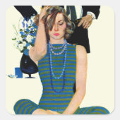 Einde huwelijk vierkante sticker (Voorkant)